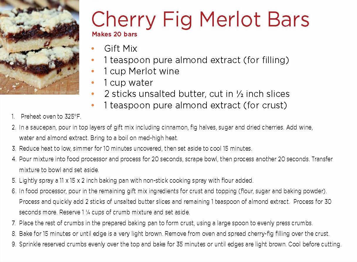 Cherry Fig Merlot Bars Gift Mix Cards 
