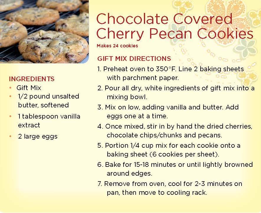 Chocolate Covered Cherry Pecan Cookie Gift Mix Card 