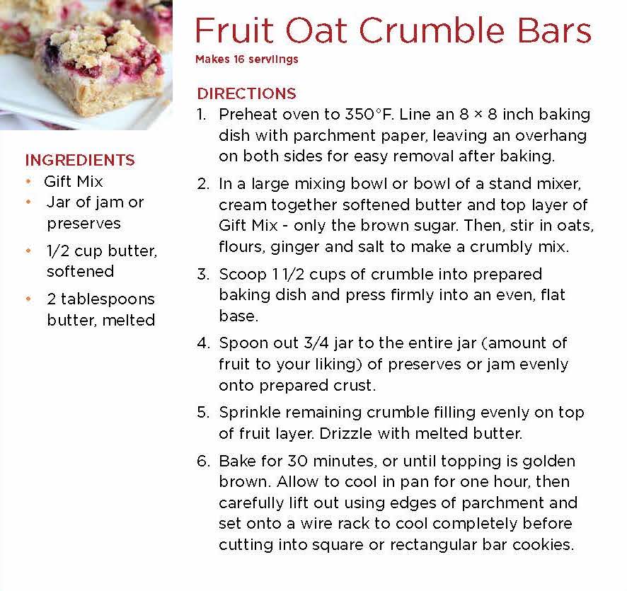Fruit Oat Crumble Bar Gift Mix Cards-Thanksgiving 