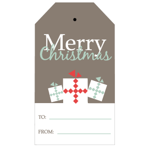 Merry Christmas Brown Gift Tag