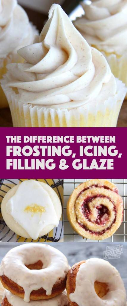 dessert toppings - the difference between frosting, icing, filling and glaze