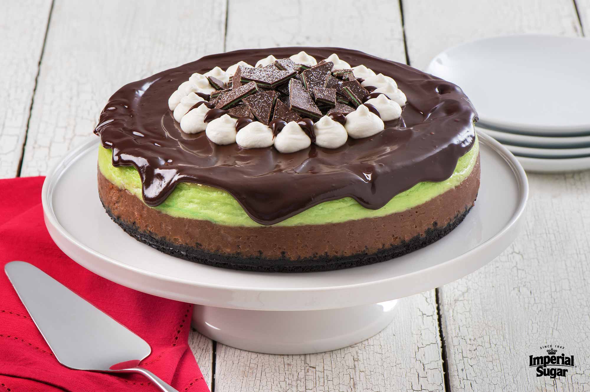 Mint Chocolate Cheesecake Bûche de Noël - Sprinkle Bakes