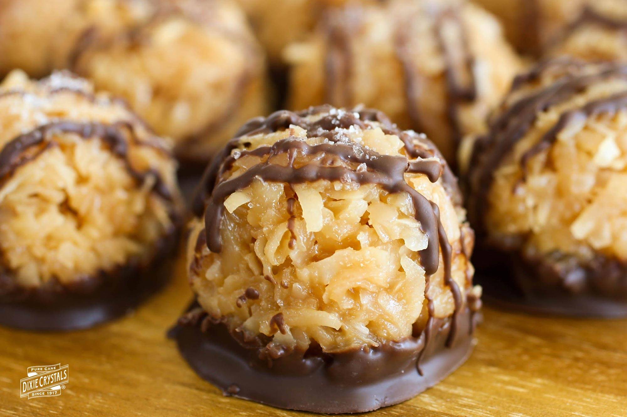 "no bake salted caramel coconut macaroons dixie"