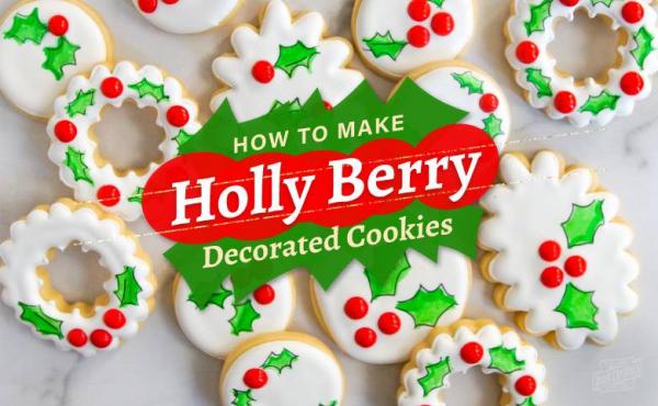 How to Make Holly Berry Decorated Cookies