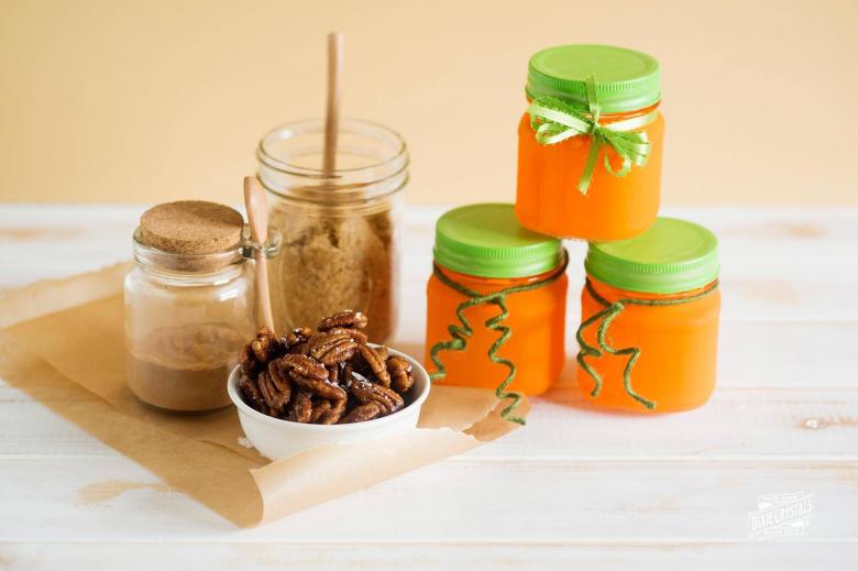 Pumpkin Spice Pecans in Pumpkin Jars