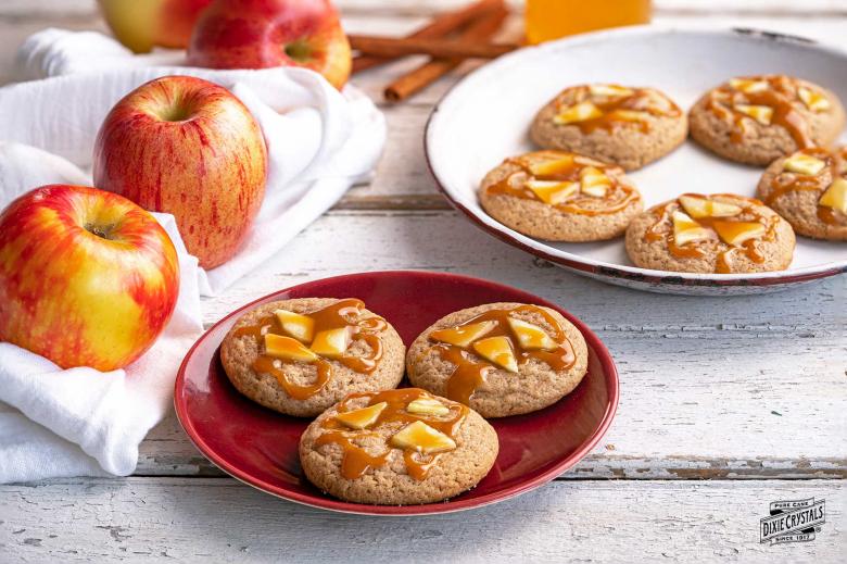 Apple Cider Cookies With Salted Caramel Drizzle 