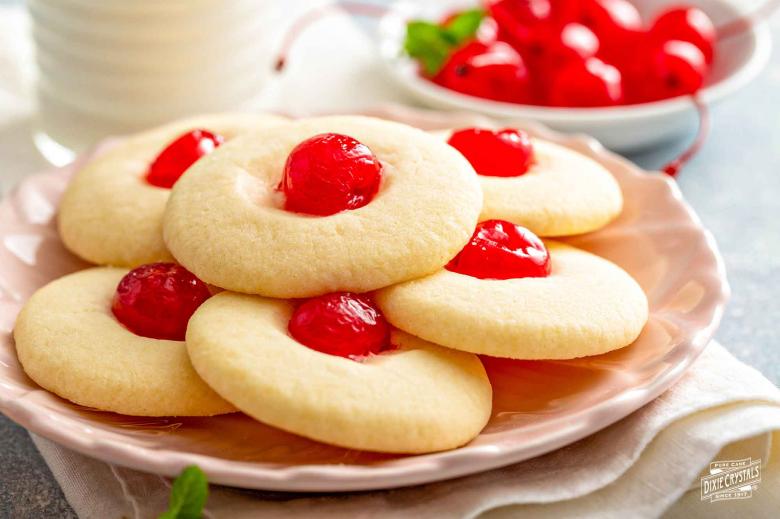 Cherry Almond Whipped Shortbread Cookies Dixie 