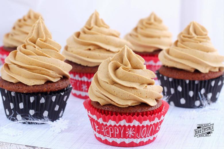 Gingerbread Cupcakes with Gingerbread Butter Cream Frosting