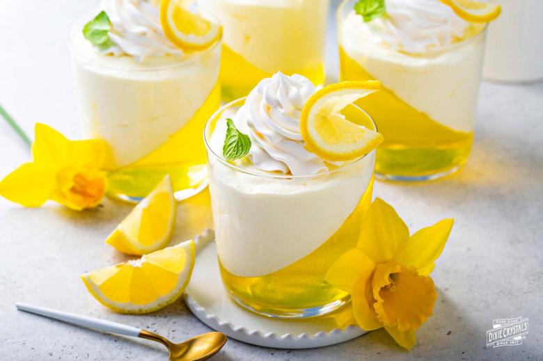 Lemon Mousse Jello Cups
