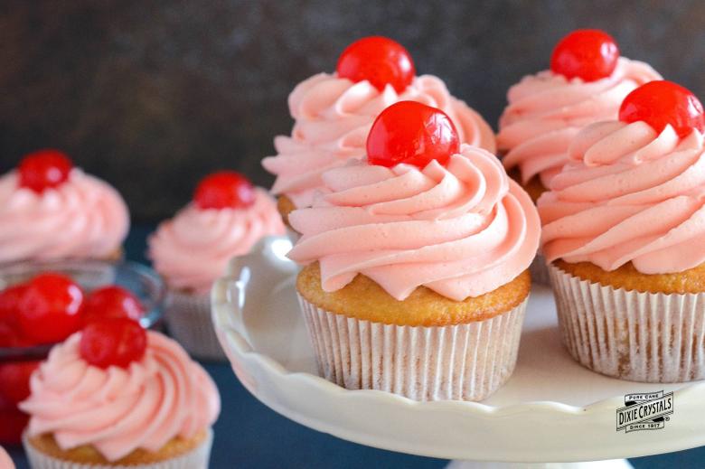 Maraschino Cherry Cupcakes dixie