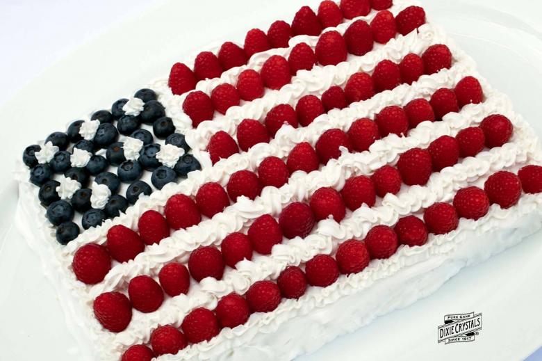 Patriotic American Flag Cake dixie