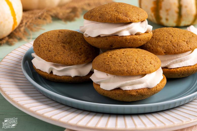 Pumpkin Cookies with Whipped Cream Frosting Dixie