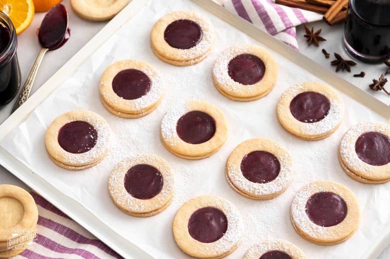 Shortbread Cookies with Mulled Wine Jelly Sugar