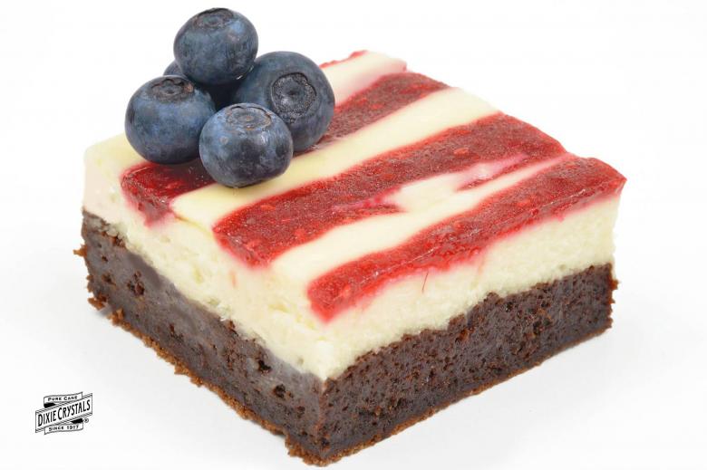 Stars and Stripes Cream Cheese Brownies dixie