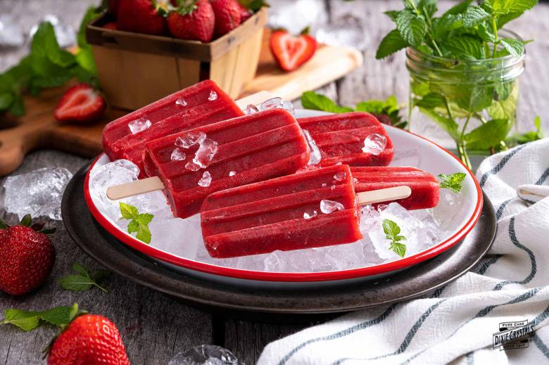 Strawberry Mint or Strawberry Basil Popsicles Dixie 