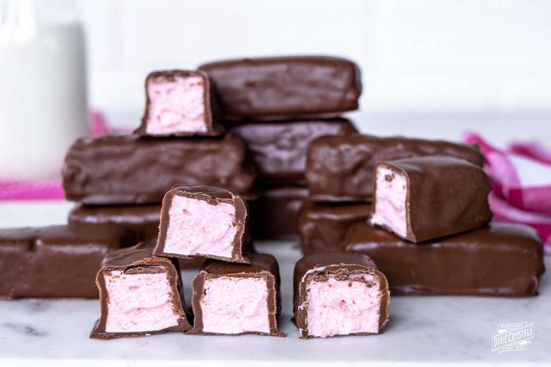 Copycat Strawberry Three Musketeers Candy Bar