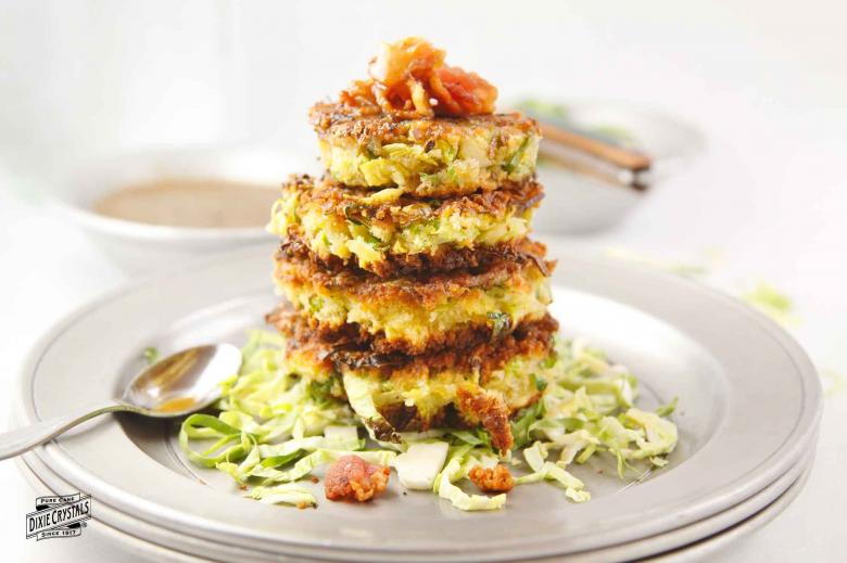 Brussels Sprouts, Bacon and Leek Fritters dixie