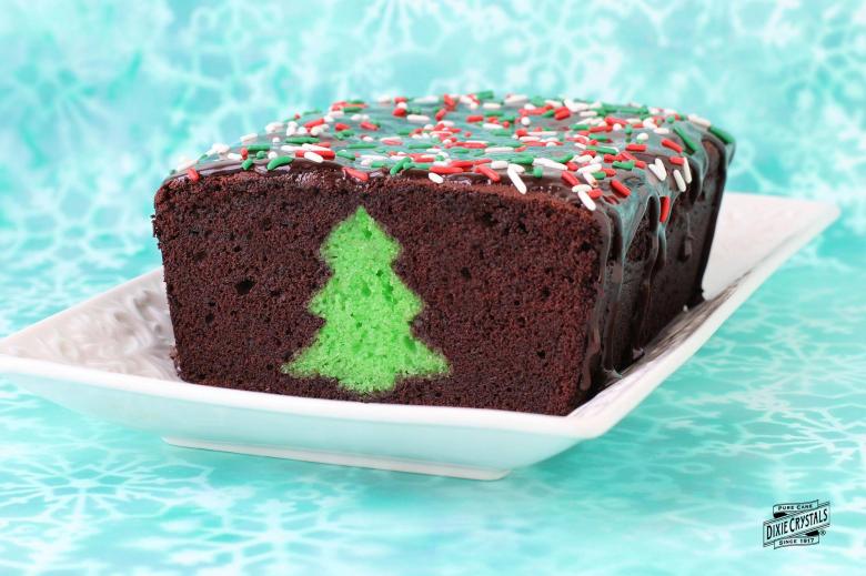 Chocolate Mint Christmas Peek-a-Boo Cake