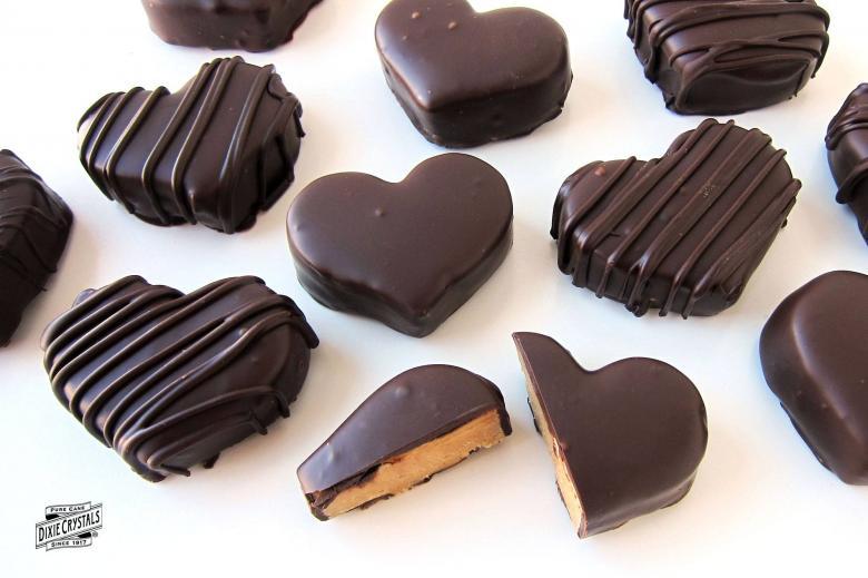 Chocolate Peanut Butter Fudge Hearts