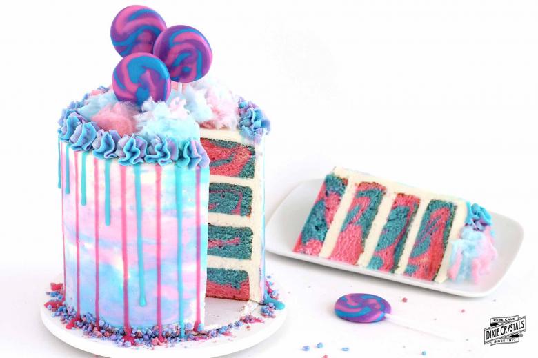 Cotton Candy Drip Cake Dixie 