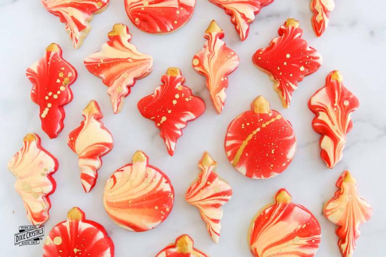 Double Marbled Ornament Cookies