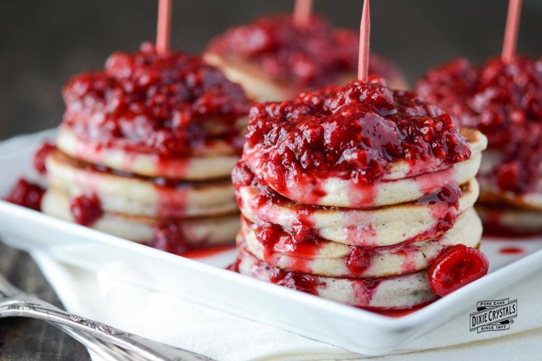 Homemade Pancakes with Raspberry Sauce dixie