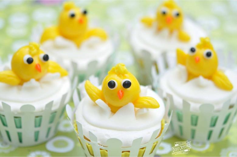 Easter Chick Strawberry Cupcakes Dixie