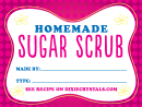 Hot Pink Sugar Scrub Label
