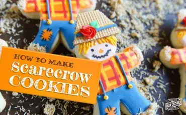 Scarecrow decorated sugar cookies