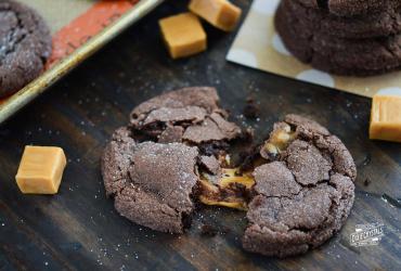 Chocolate Caramel Stuffed Cookies dixie