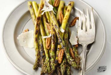Grilled Asparagus with Toasted Pecans and Shaved Parmesan