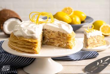 Lemon Coconut Crepe Cake 