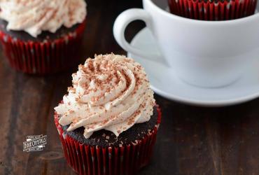 Mexican Hot Chocolate Cupcakes with Cayenne Spiced Whipped Cream