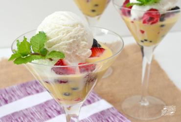 Mixed Berries with Zabaglione and Vanilla Ice Cream