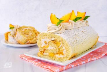 Peaches and Cream Cake Roll