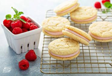 Raspberry Cream Sugar Cookie Sandwiches