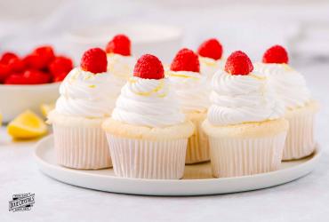Raspberry Lemon Angel Food Cupcakes 