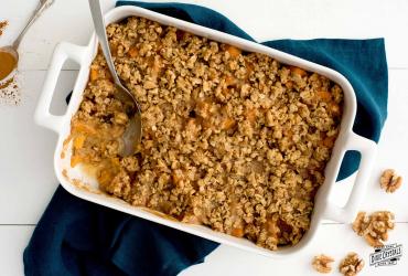 Sweet Potato Casserole with Brown Sugar Walnut Crumb Topping dixie