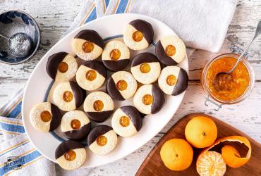 Chocolate Dipped Orange Marmalade Cookies 