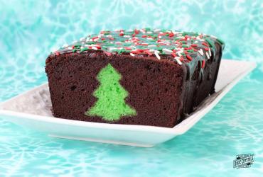 Chocolate Mint Christmas Peek-a-Boo Cake