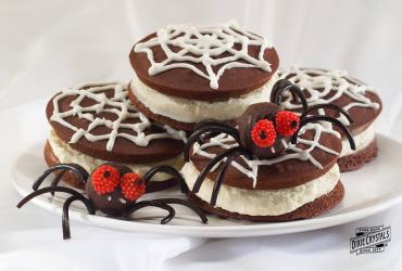 Chocolate Spider Web Whoopie Pies