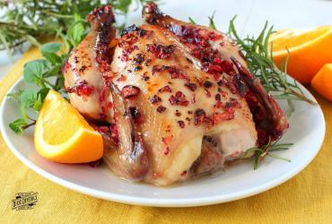 Cranberry Crusted Cornish Hens