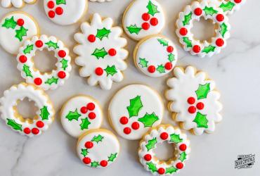 Holly Berry Decorated Cookies