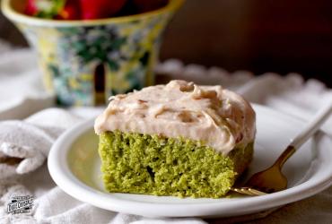 Matcha Sheet Cake with Strawberry Frosting Dixie 