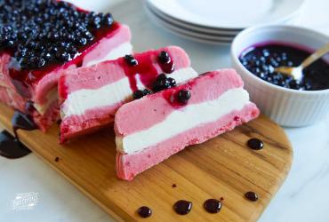 Red, White and Blueberry Ice Cream Cake Dixie