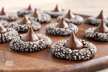 Sparkling Hershey Kiss Cocoa Cookies