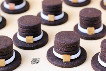 Stacked Chocolate Pilgrim Hat Cookies